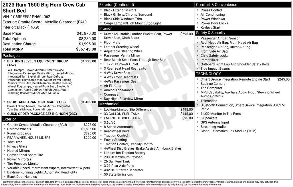 ram ram 1500 pickup 2023 1C6RREFG1PN604062 image ram ram 1500 pickup 2023 1C6RREFG1PN604062 image